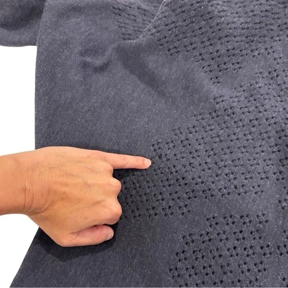 Micaela Greg Wool Tunic Sweater Blue Oversized Knit Pockets S/M - Picture 7 of 8